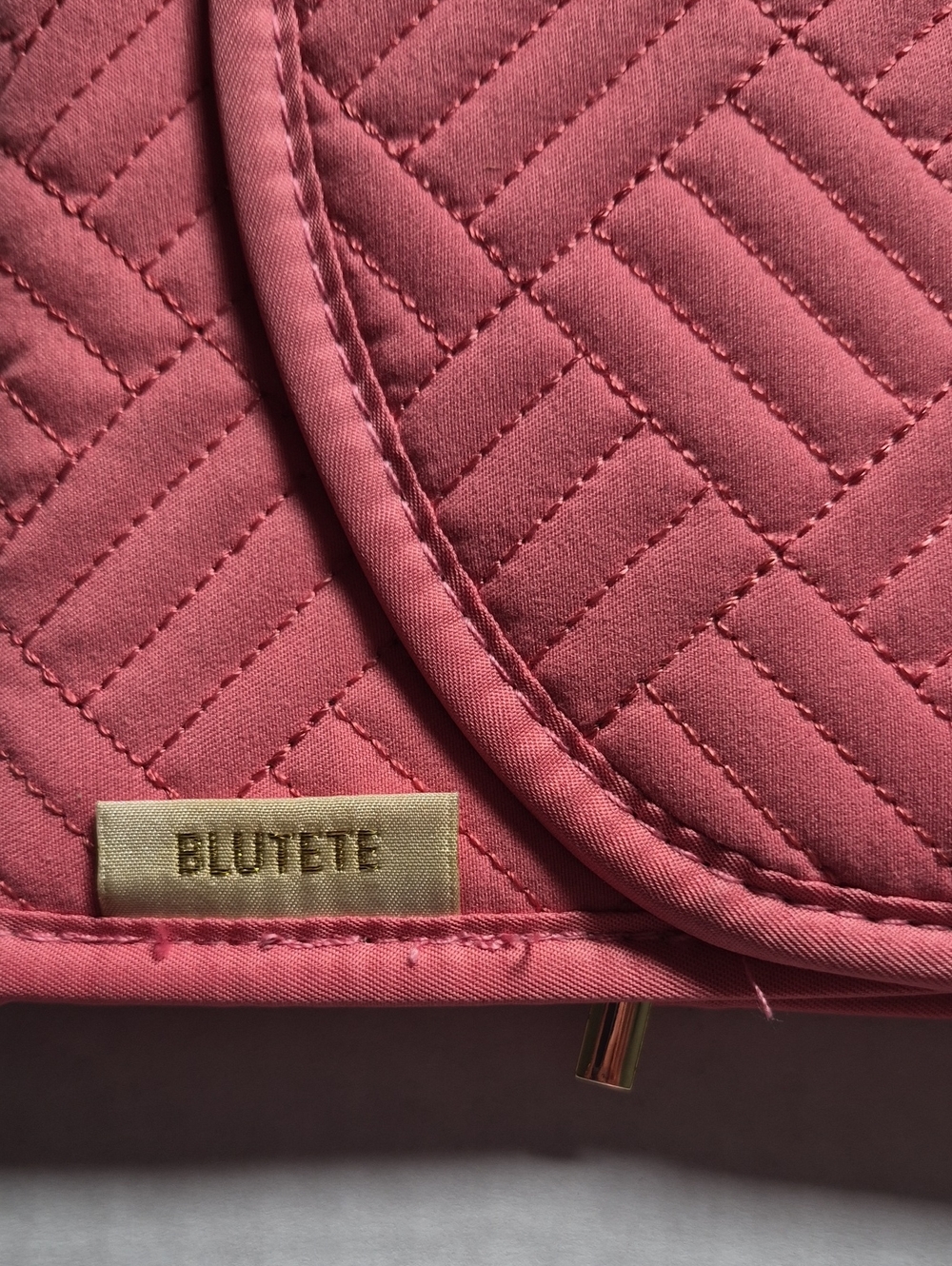 Quilted Pink Cosmetic Case — Compact Travel Makeup Bag